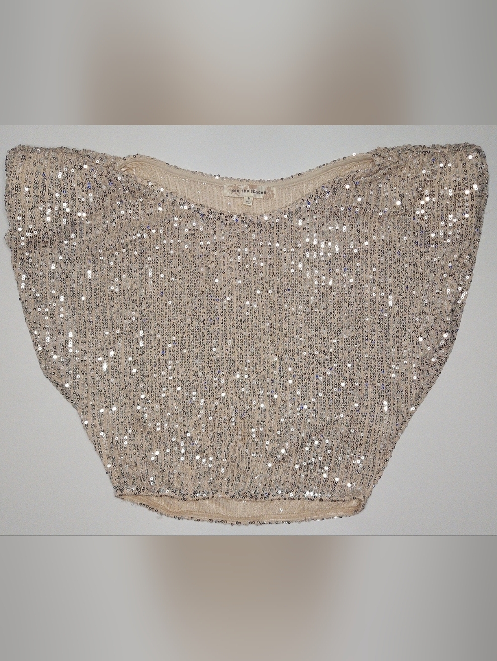 Champagne Sequin Cropped Top